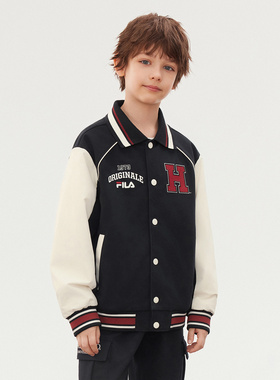 Fila/斐乐KIDS X HARVARD哈佛联名款男童经典针织外套K12B534502F