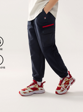 Fila/斐乐冬季新款男中大童户外时尚宽松运动针织长裤K12B614602F