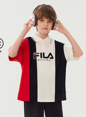 Fila/斐乐夏季新款男中大童户外时尚经典生活短袖POLOK12B531103F