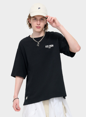 Fila/斐乐男子针织短袖夏季新款时尚休闲宽松运动短袖T11M433105F