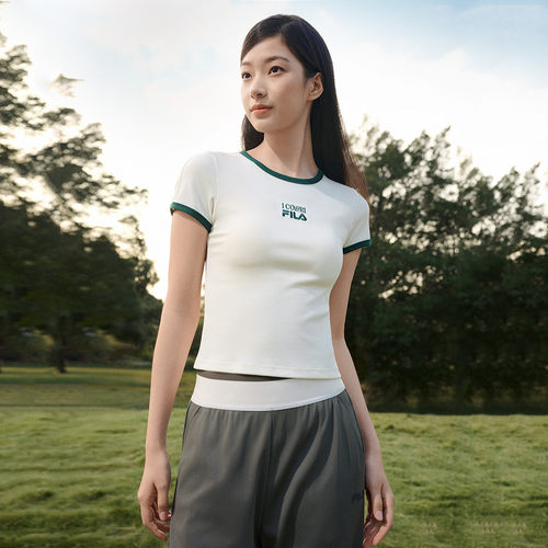 斐乐女士休闲微弹好搭运动T恤