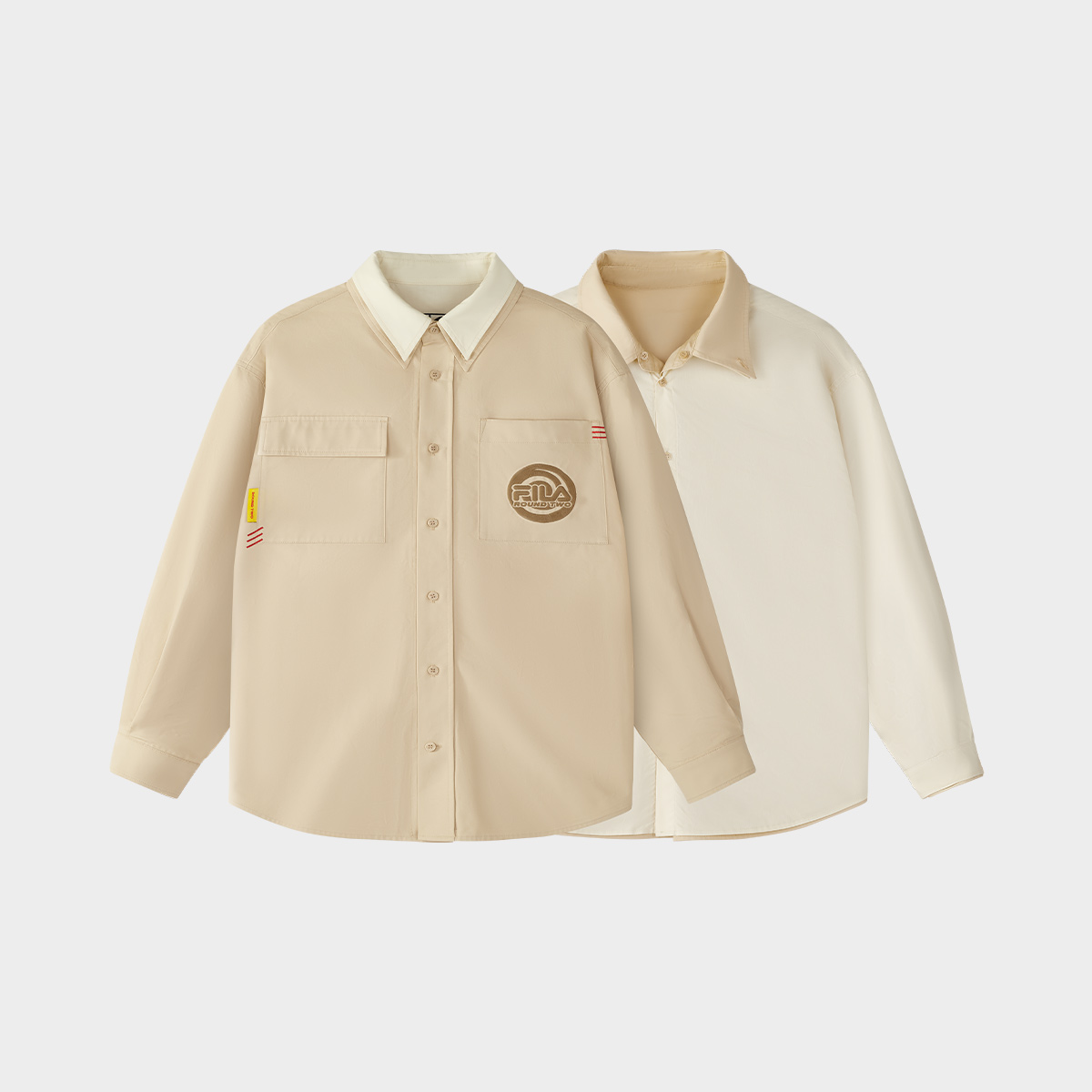 斐乐女子潮流运动超宽松长袖衬衫