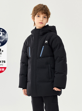 Fila/斐乐2025冬季新款男中大童时尚生活中长款羽绒服K12B542901F