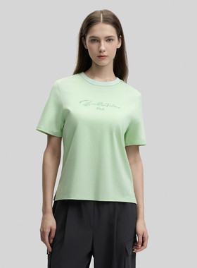 Fila/斐乐夏季EMERALD女子时尚休闲舒适纯棉短袖T恤衫F11W434104F