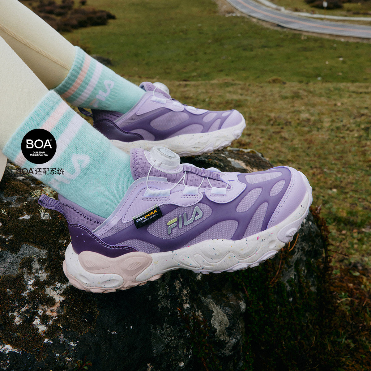 斐乐龙鲤女中大童低帮运动鞋