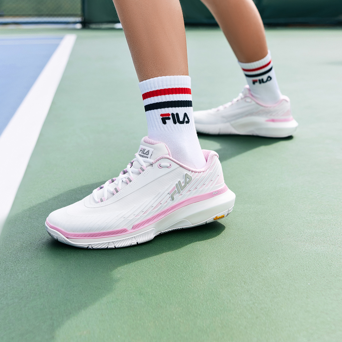 斐乐网格鞋女中大童儿童网球鞋