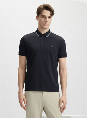 Fila/斐乐男子针织短袖POLO衫秋季新款休闲运动T恤F11M431105A