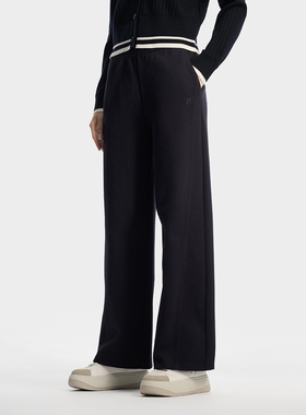 Fila/斐乐冬季新款女士户外时尚休闲运动宽松针织长裤F11W618603F