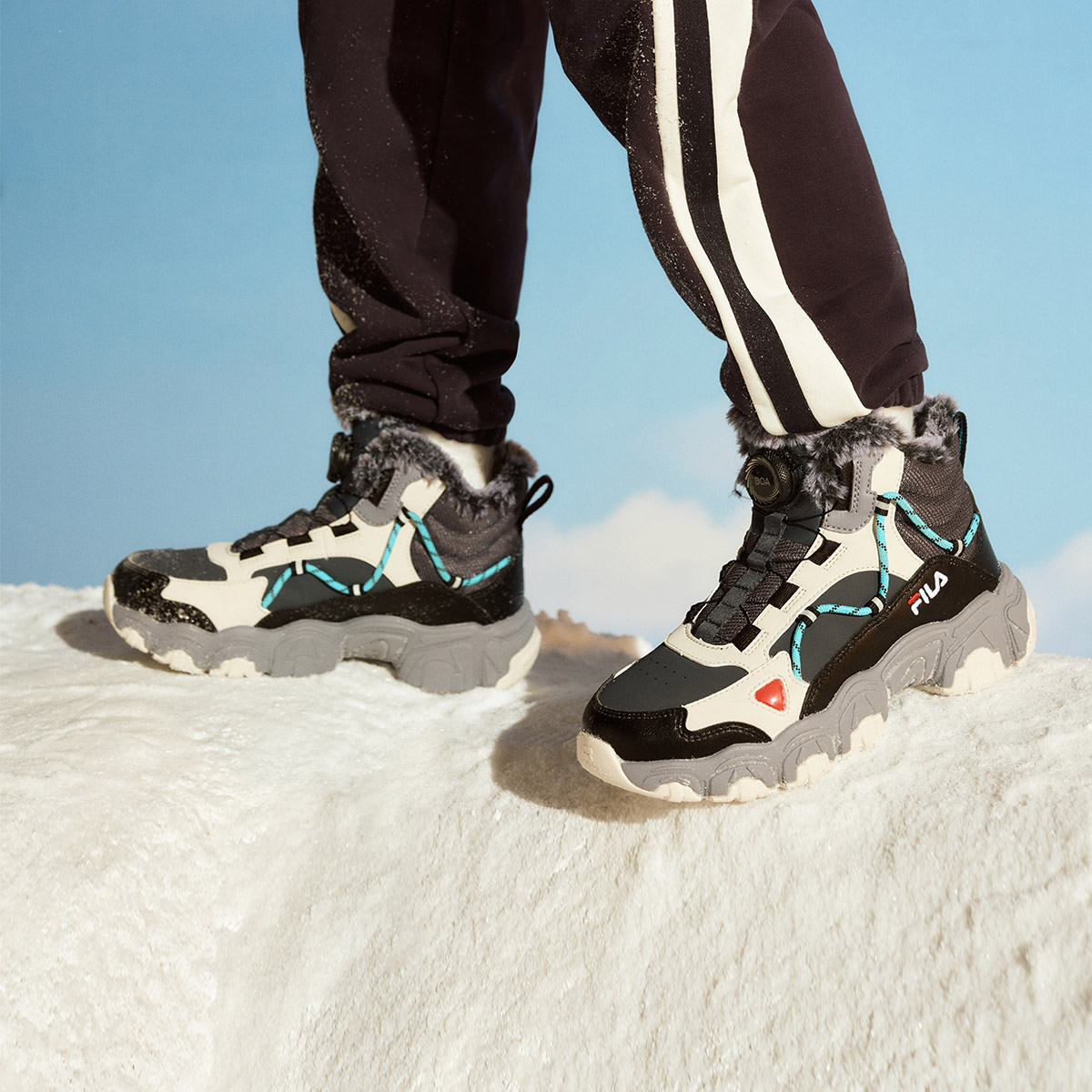 斐乐猫爪男童经典生活儿童棉鞋