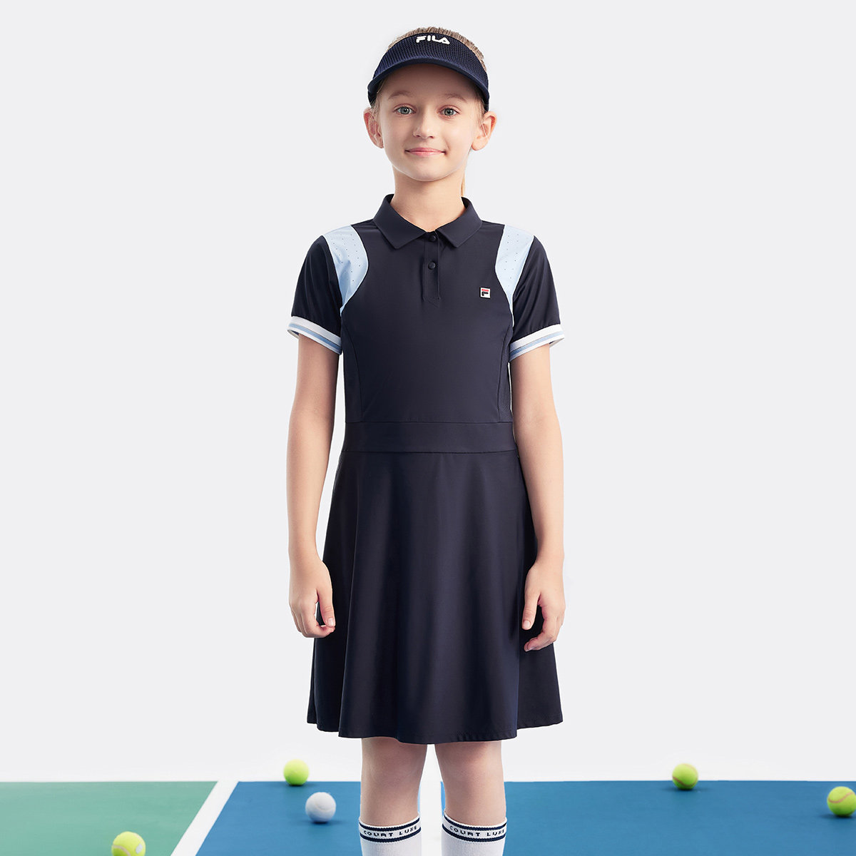 Fila/斐乐夏季新款女中大童户外网球系列针织连衣裙K12G433306F