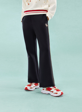 Fila/斐乐冬季新款女中大童户外时尚休闲运动针织长裤K12G614601F