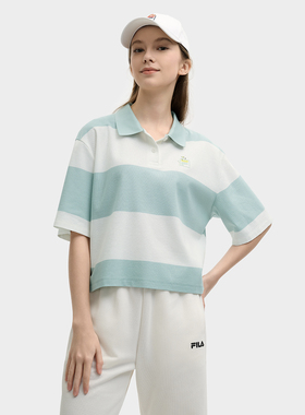 Fila/斐乐夏季女士户外时尚休闲运动针织短袖POLO衫F11W529103F