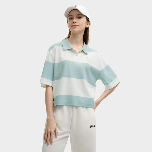 斐乐夏季女士运动针织短袖POLO衫