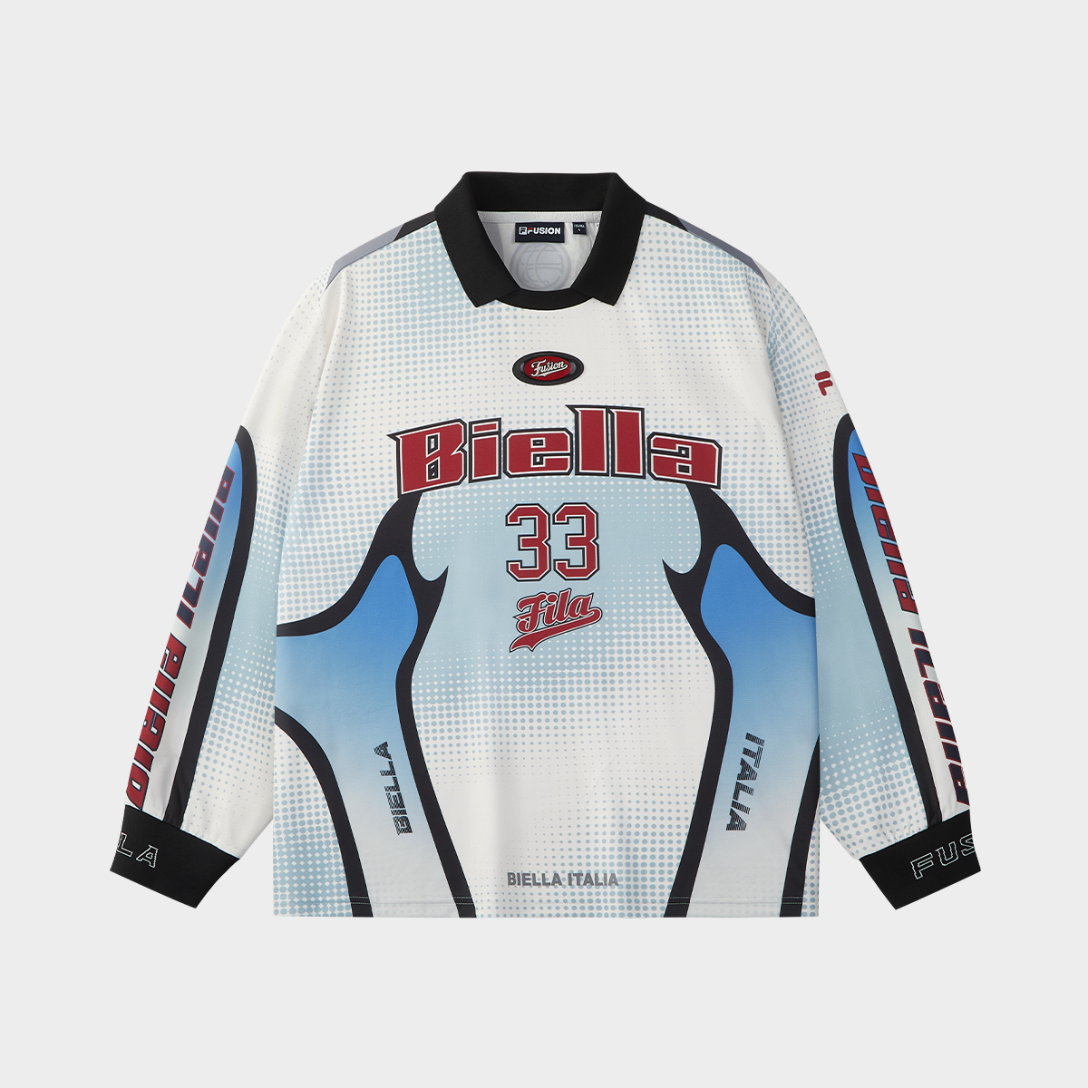 斐乐男女同款运动宽松长袖POLO