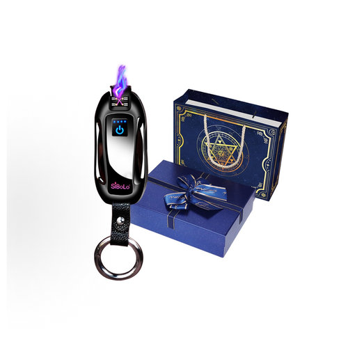 跑车钥匙扣防风双电弧充电打火机送男友实用男士生日圣诞节礼物