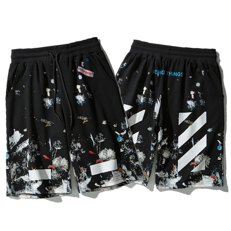 美式嘻哈街頭潮牌潑墨煙花減速帶女毛圈薄款情侶純棉沙灘短褲男士在類目 男裝, 休閒褲中 - 來自Buy2taobao.com提供專業的淘寶代購服務