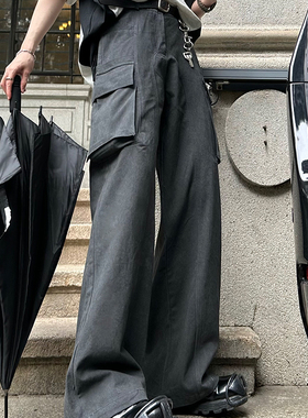 junmanner 阔腿美式复古潮牌高街直筒宽松工装裤春夏季男休闲裤子