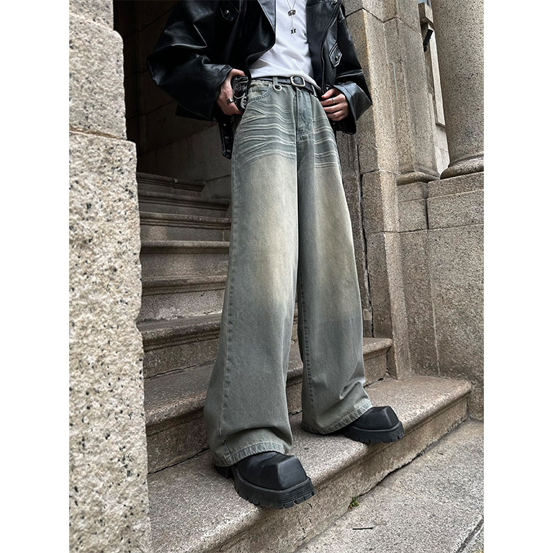 Lookiva潮牌男休闲微喇叭牛仔裤