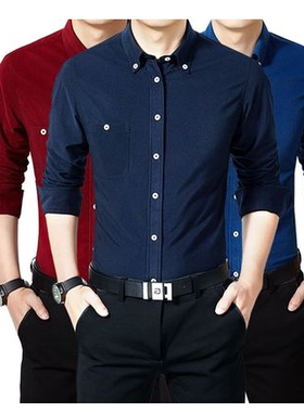 男衬衫Fashion Men s Shirt Casual Plaid Cotton shirts for men