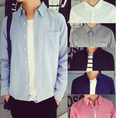 纯色长袖衬衫潮流日系
