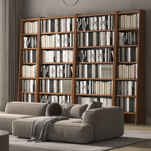 实木书架梯形置物架书本收纳架