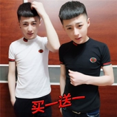 Nam dài tay áo T-Shirt áo sơ mi dưới rắn màu vòng cổ màu trắng tinh khiết đen T-Shirt Slim mùa xuân nam Tops áo thun lạnh nam