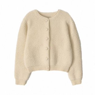 25秋款毛衣开衫韩系秋冬外套羊羔毛外套休闲运动针织衫长袖短款