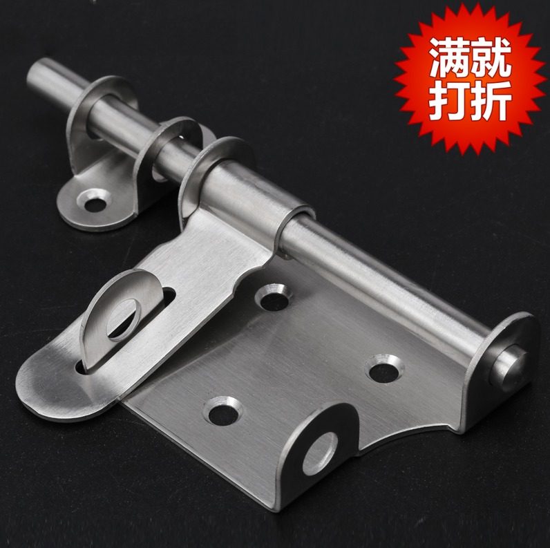 加厚不锈钢明装插销木门门栓带锁扣防盗门房门仓库插销明装门扣_虎窝淘