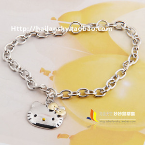 新款hellokitty凯蒂猫双色真金电镀手链