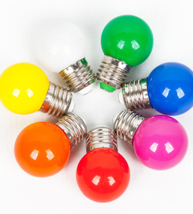 24vLED彩色灯泡压户外防水彩色e27螺口 DC直流12V直流灯泡5cm6cm