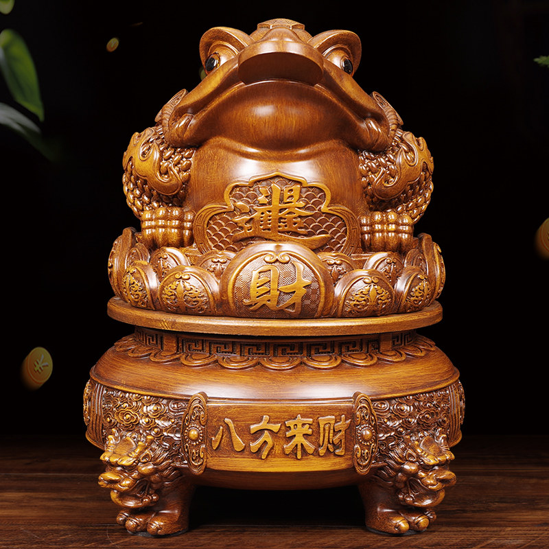 招财金蟾摆件开 业礼品三足蟾蜍朋友家人开 张礼物收银柜台工艺礼