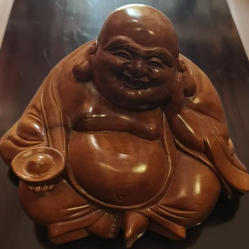 内项精品——台湾带回老香樟木弥勒佛像