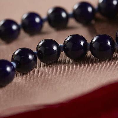 质数堂轻藏品——清代霁蓝釉瓷珠十八子念珠/手串.手作礼