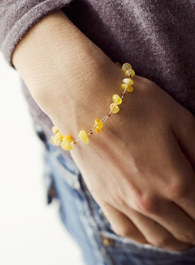 质数堂轻藏品隐逸的日常琥珀手链