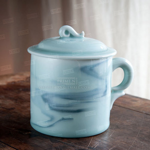 内项藏品省级工艺徐峻青瓷大茶杯