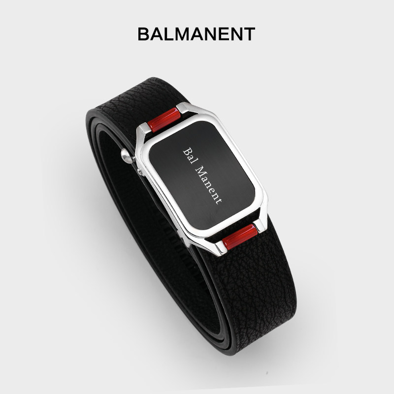 高档无拼接鲨鱼皮男士皮带真皮奢侈品自动扣腰带实木礼盒装裤带