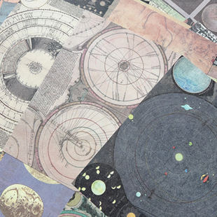 journal手帐拼贴打底背景纸手帐纸 复古星球宇宙背景纸junk