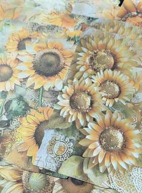 扎包背景黄色向日葵痛包材料温暖治愈谷美拍照手账素材纸扎痛包