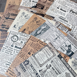 饰背景打底纸 journal摆拍装 复古欧式 英文报纸素材手帐junk