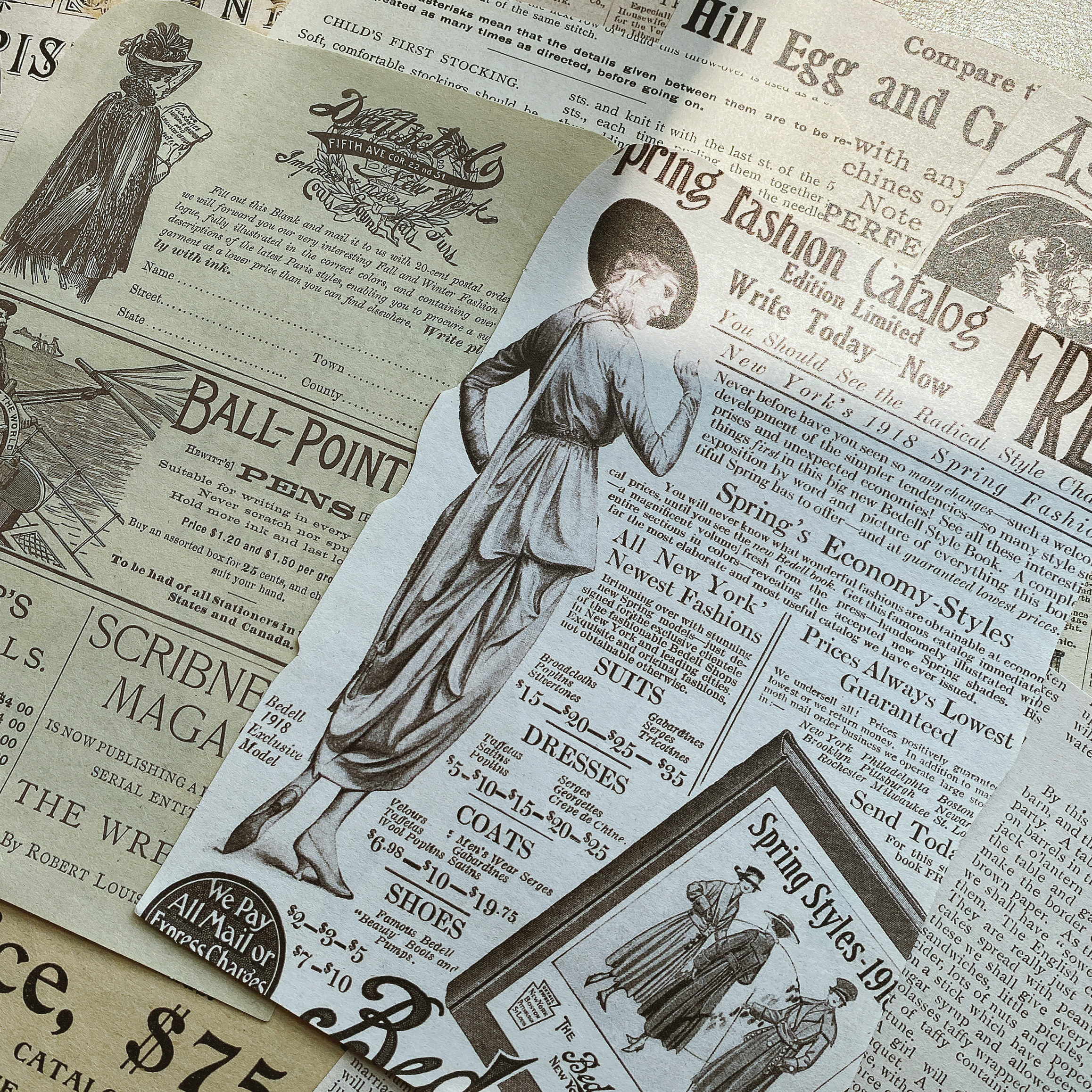 junk journal复古美式英文报纸素材百搭手帐做旧装饰拍摄背景纸