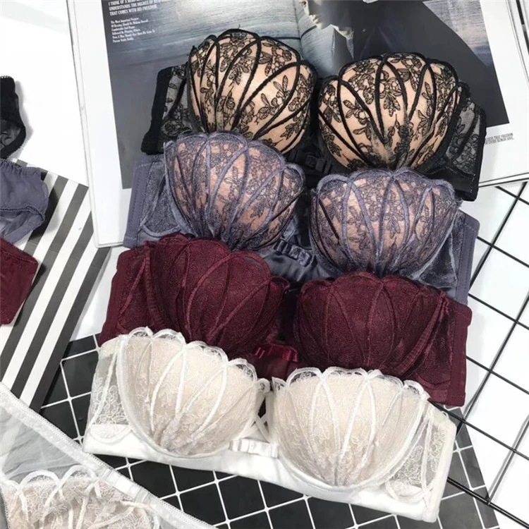 蕾丝贝壳文胸小胸加厚聚拢收副乳调整型性感上托半杯内衣女士bra,女士内衣/男士内衣/家居服,少女文胸,淘宝优惠券,粉丝福利购,淘宝优惠卷