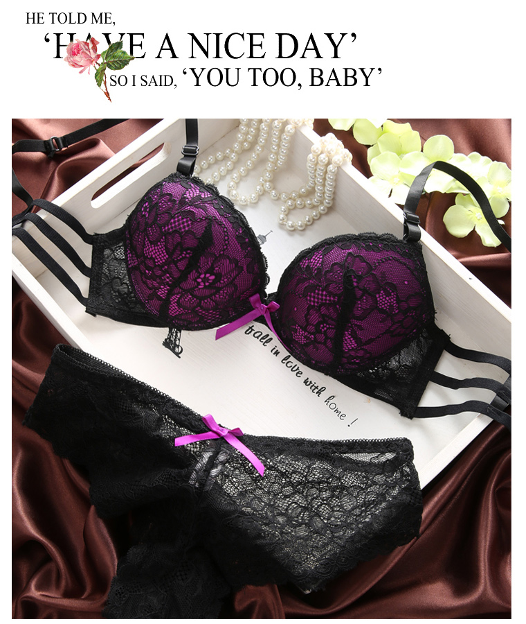 外贸出口欧美性感蕾丝聚拢文胸镂空美背小仙女甜美可爱胸罩