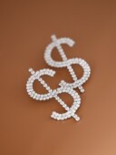 欧美大牌同款 美元 $字母符号钱币水钻满钻舞台夸张耳环耳钉耳饰