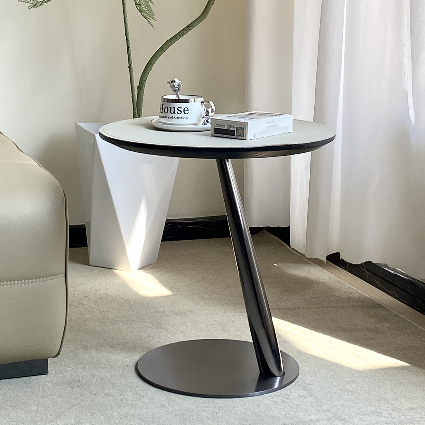 马鞍皮边几客厅现代简约轻奢