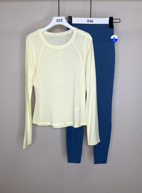 C.CYA修身瑜伽服套装上衣女户外运动跑步t恤普拉提圆领健身衣长袖