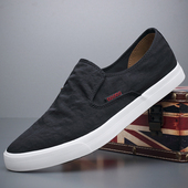 男鞋 轻便透气老北京布鞋 子一脚蹬懒人帆布鞋 休闲平底板鞋 男士 夏季