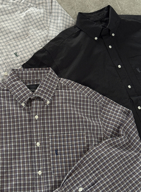 UNITELIFE25SS主线 复古vintage小格纹刺绣U标廓形长袖衬衫百搭