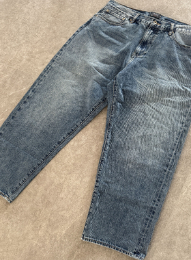 UNITEINDIGOJEANS 6.5代红边赤耳水洗锥形微跨牛仔长裤14OZ牛裤