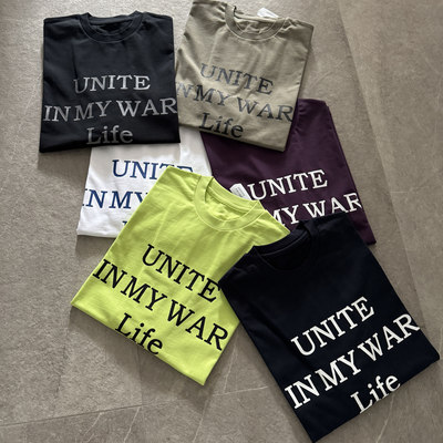 UNITELIFE25SS主线 270g纯棉定番slogan标语印花短袖T恤百搭