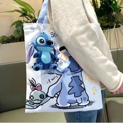 高颜值帆布包大容量可爱卡通星际宝贝学生装书史迪仔手提购物袋女